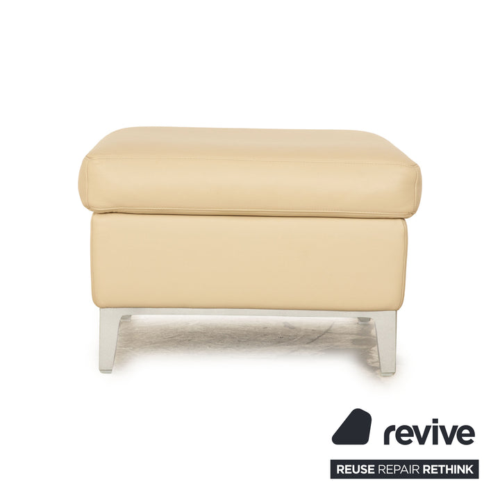 Rolf Benz 3330 leather stool cream