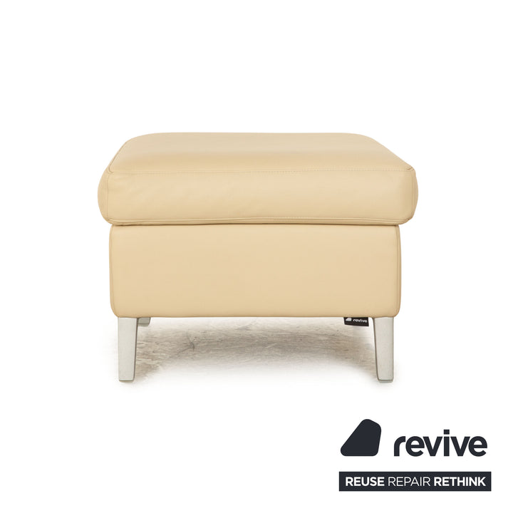 Rolf Benz 3330 leather stool cream