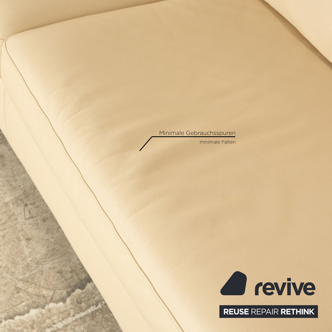 Rolf Benz 3330 leather sofa set cream three-seater stool couch