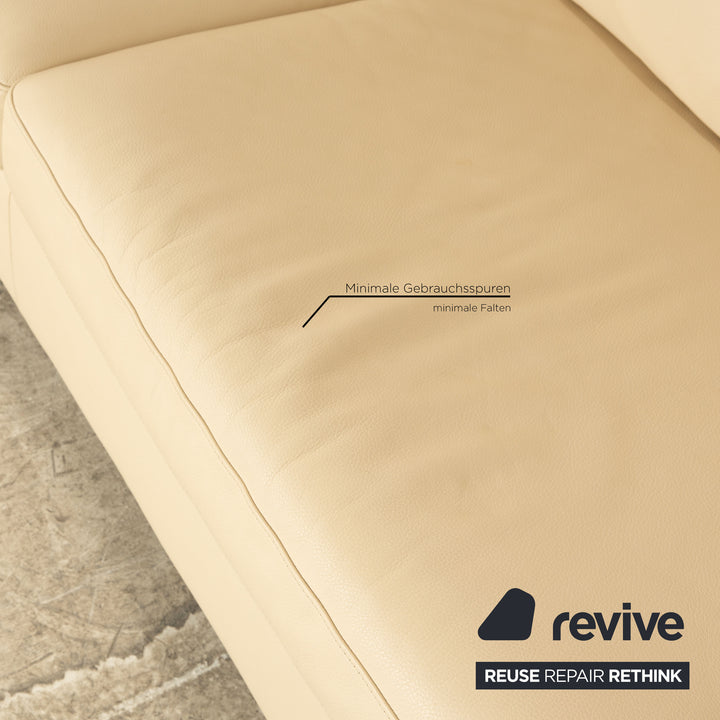 Rolf Benz 3330 leather sofa set cream three-seater stool couch