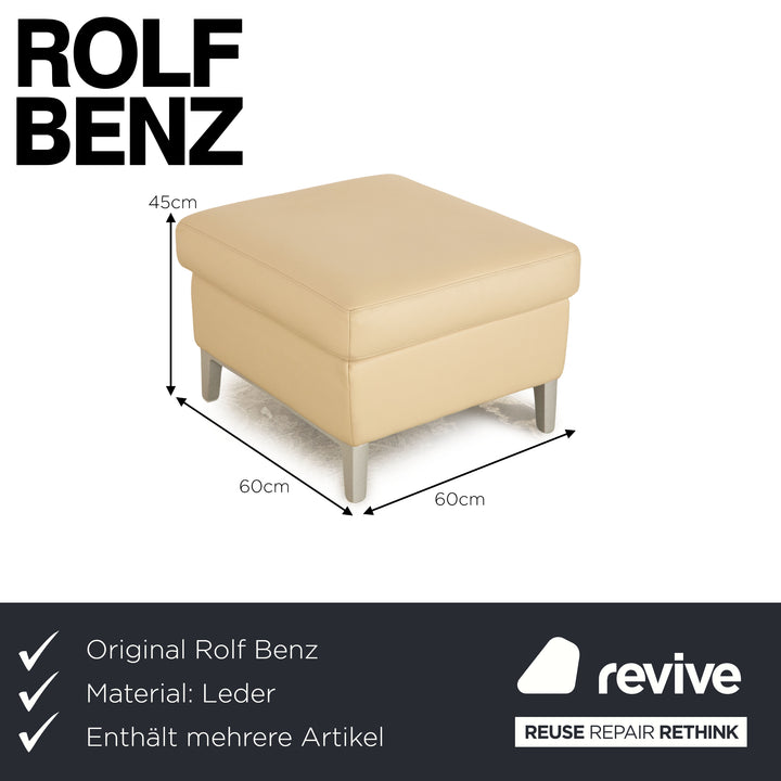 Rolf Benz 3330 leather sofa set cream three-seater stool couch