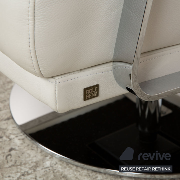 Rolf Benz 345 Leather Armchair White