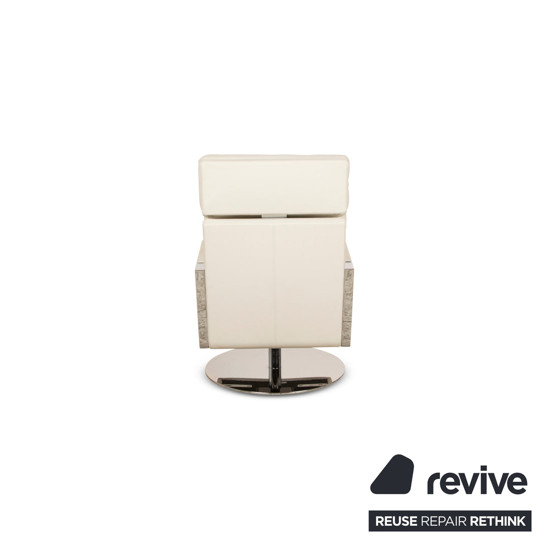 Rolf Benz 345 Leather Armchair White
