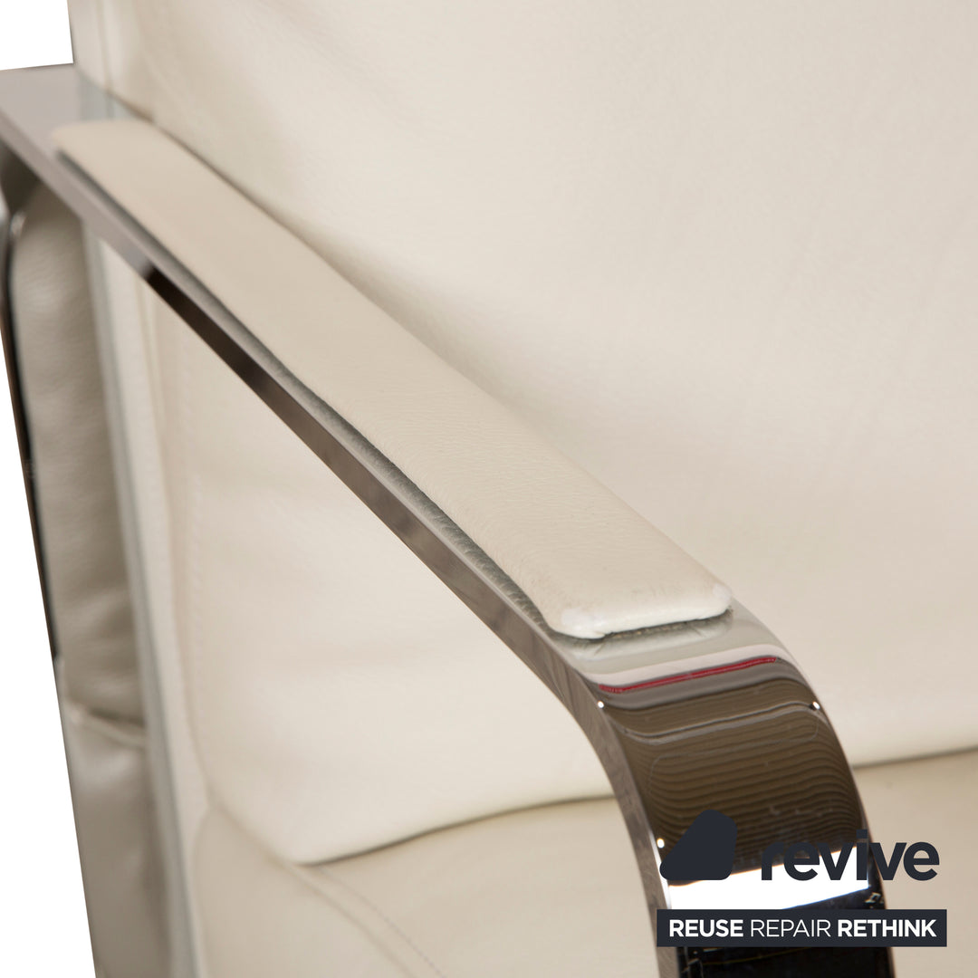 Rolf Benz 345 Leather Armchair White