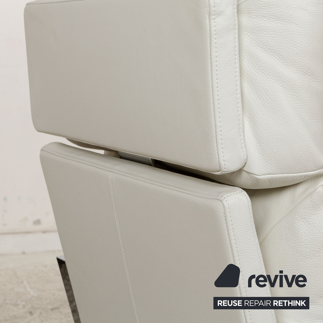 Rolf Benz 345 Leather Armchair White