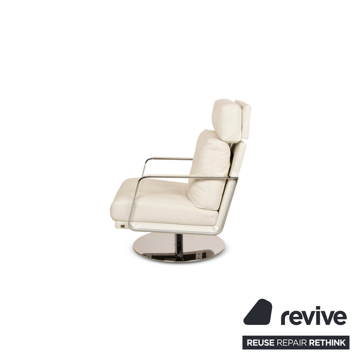 Rolf Benz 345 Leather Armchair White