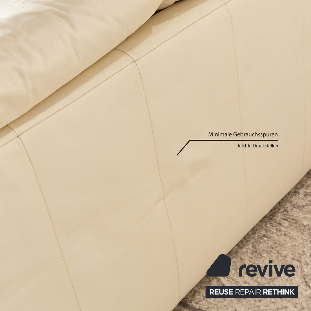 Rolf Benz 345 Leather Sofa Set Two-Seater Cream Couch