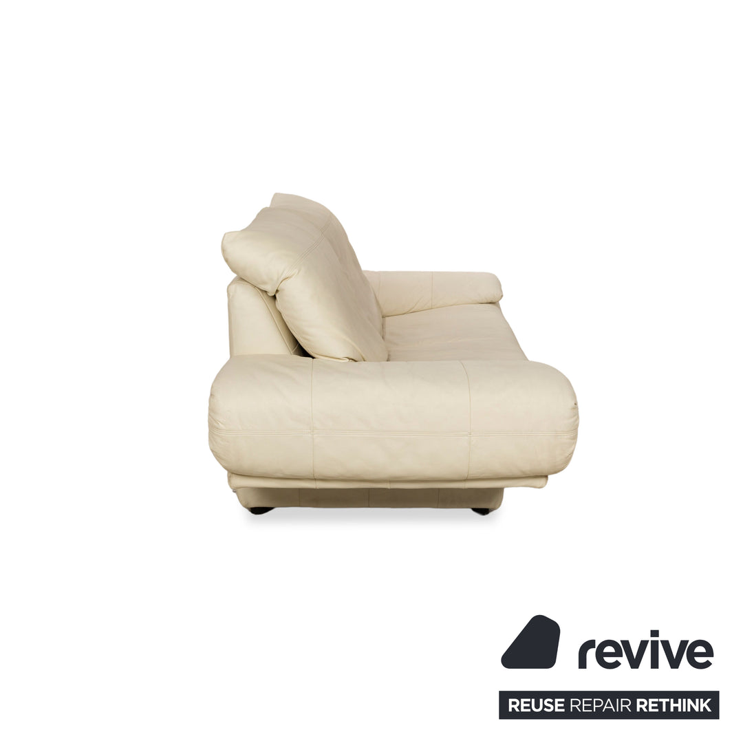 Rolf Benz 345 Leather Sofa Set Two-Seater Cream Couch