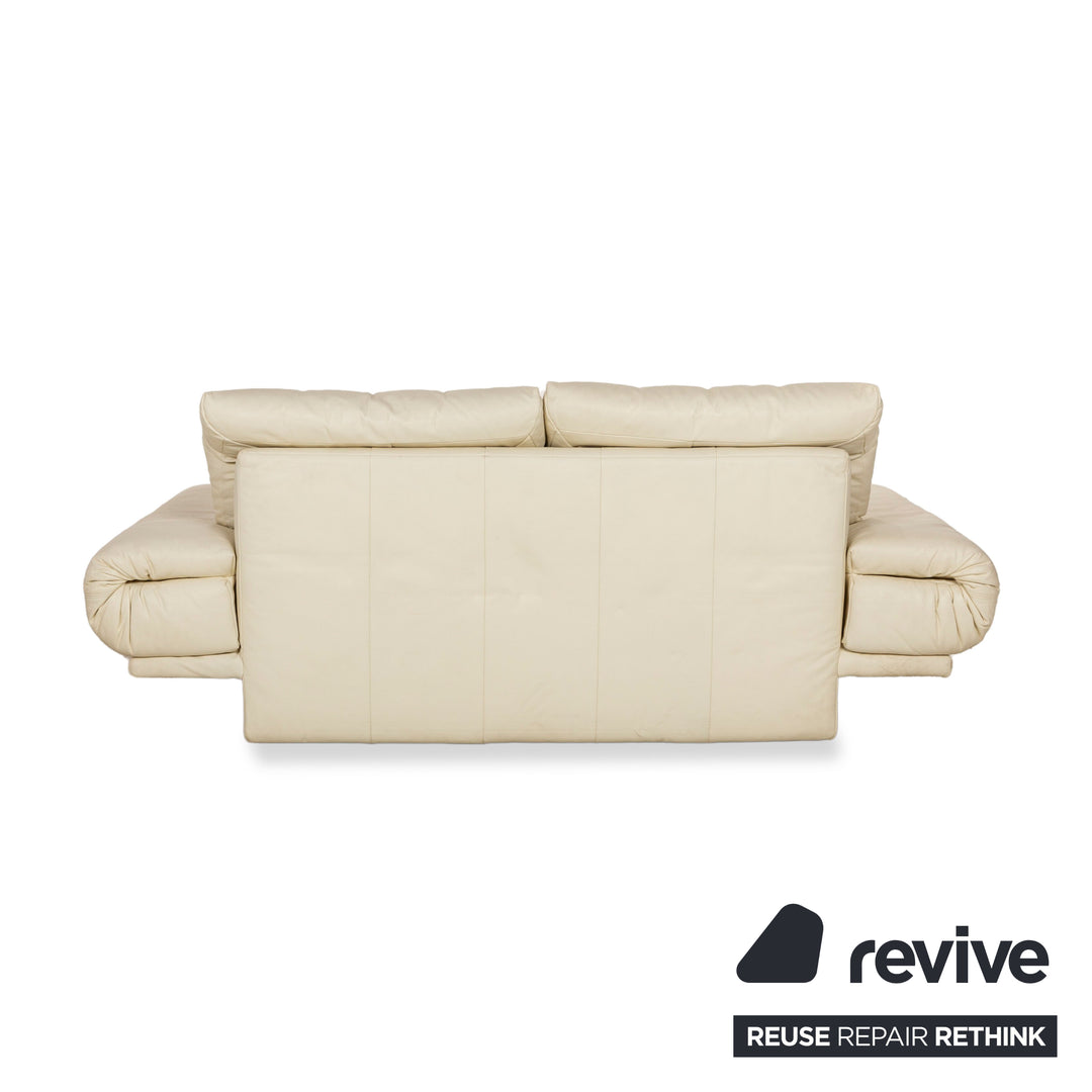 Rolf Benz 345 Leder Zweisitzer Creme Sofa Couch