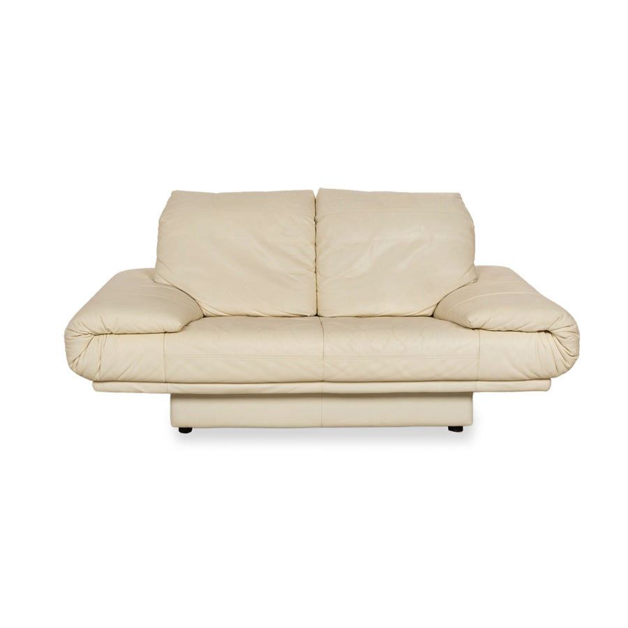 Rolf Benz 345 Leder Zweisitzer Creme Sofa Couch