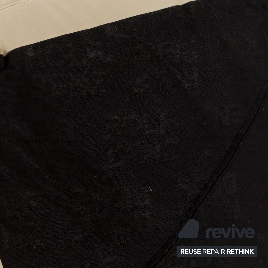 Canapé deux places en cuir crème Rolf Benz 345