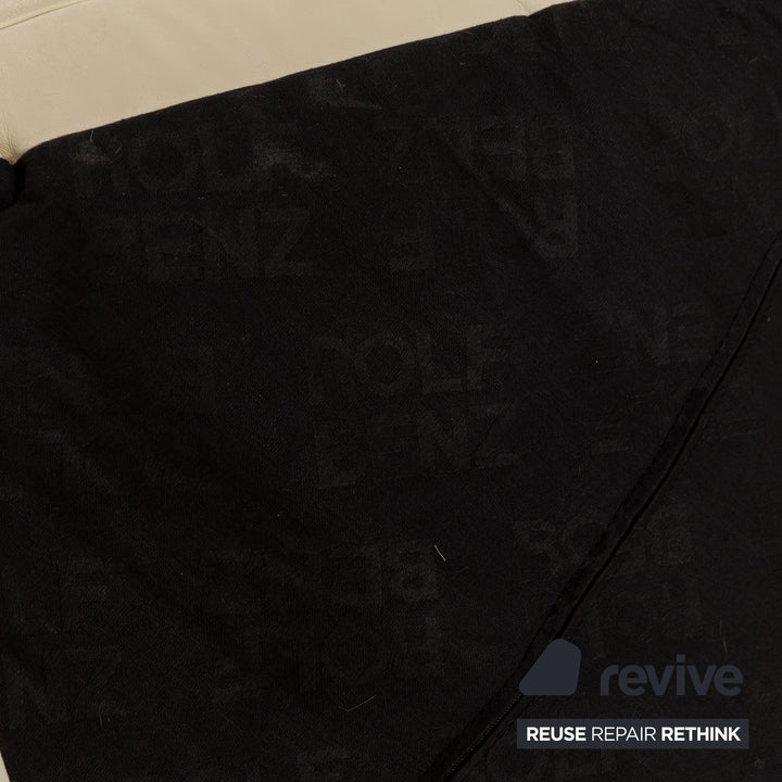 Canapé deux places en cuir crème Rolf Benz 345