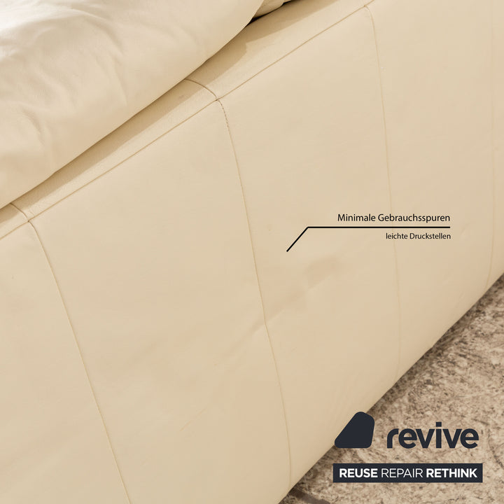 Rolf Benz 345 Leather Two-Seater Cream Sofa Couch