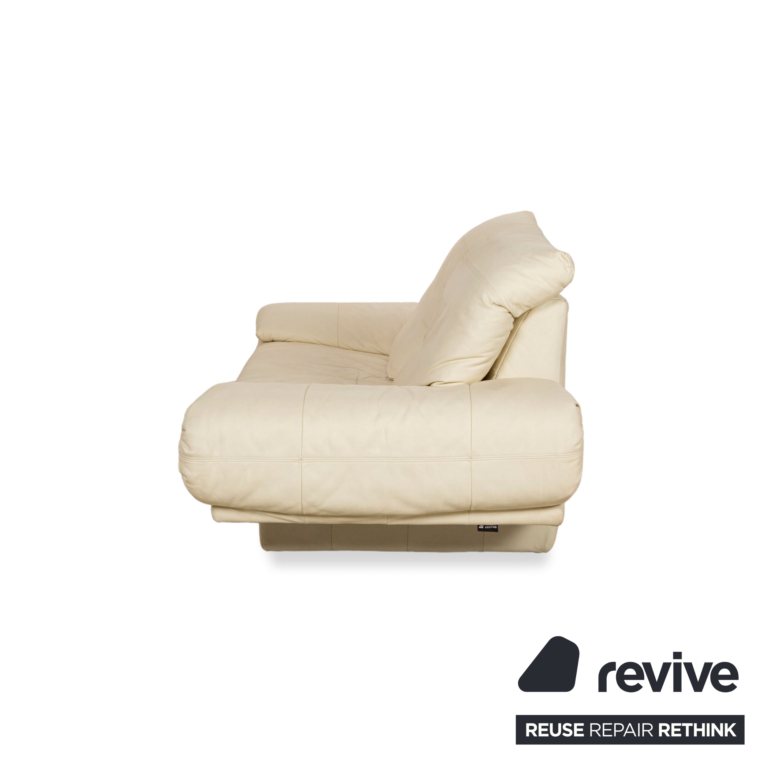 Rolf Benz 345 Leather Two-Seater Cream Sofa Couch