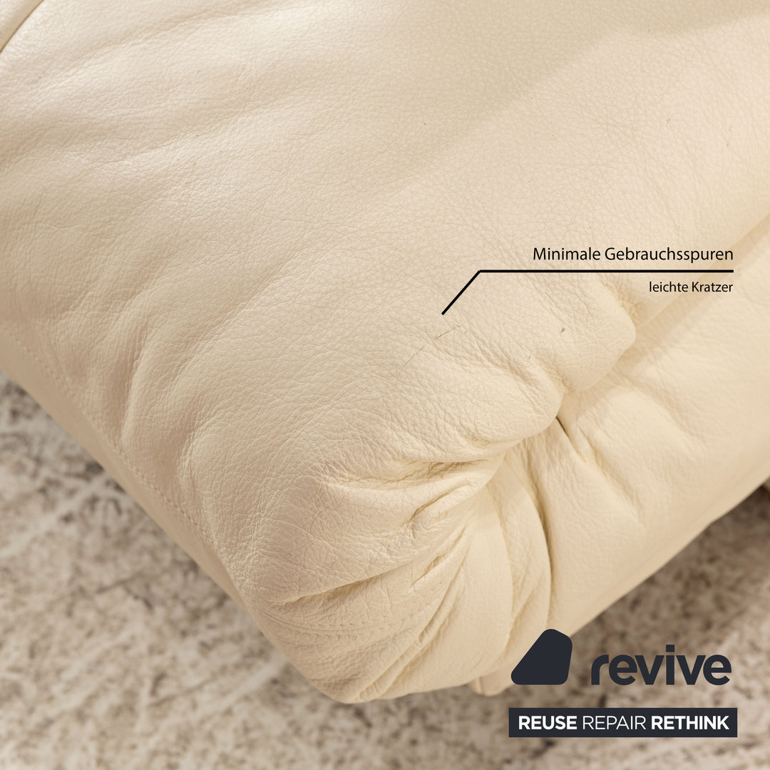 Canapé deux places en cuir crème Rolf Benz 345