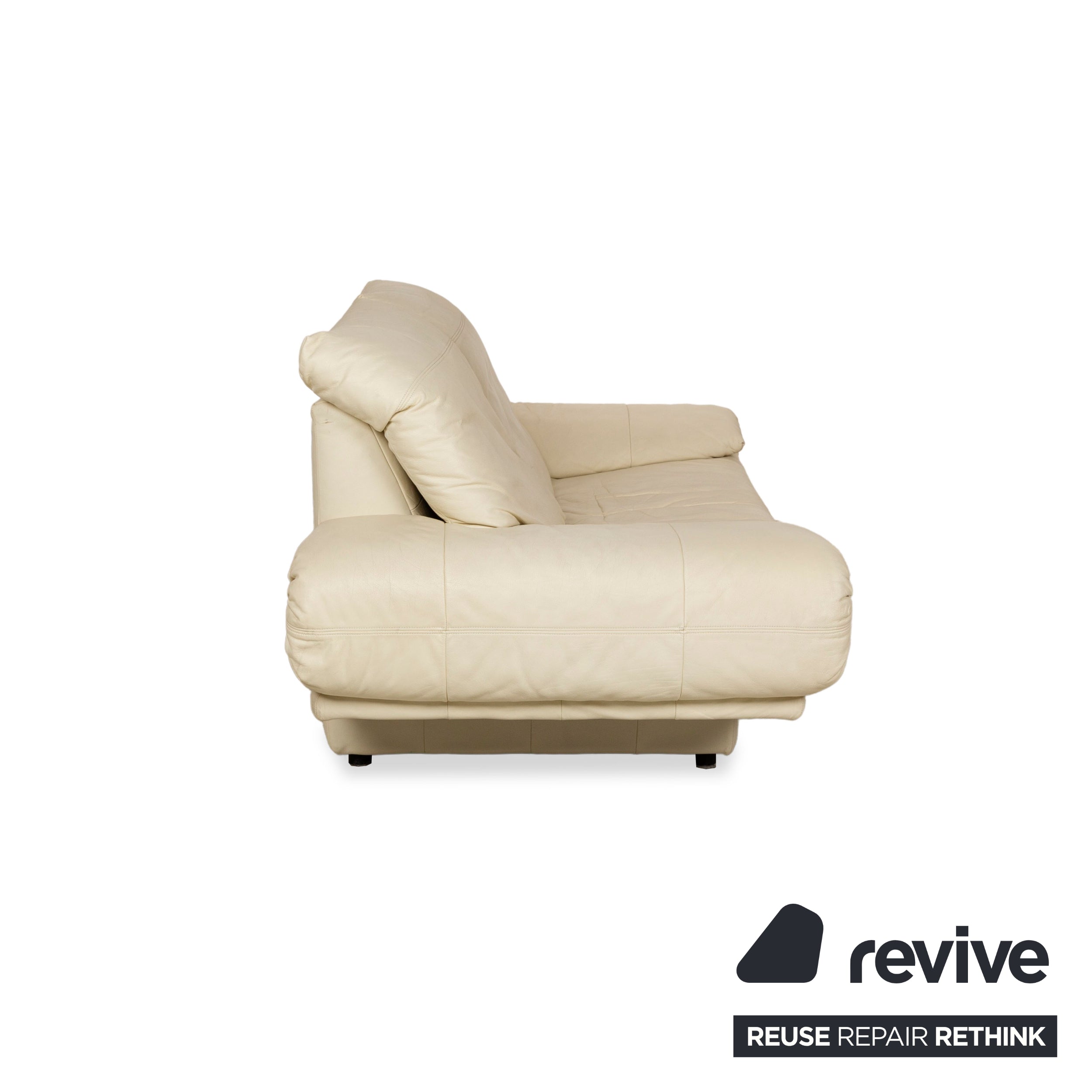 Rolf Benz 345 Leather Two-Seater Cream Sofa Couch