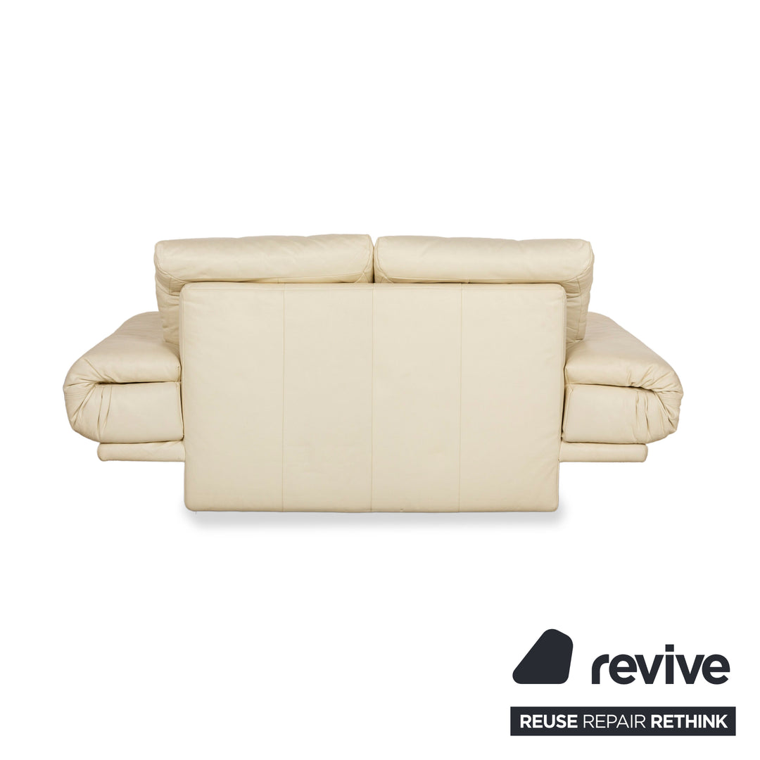 Rolf Benz 345 Leder Zweisitzer Creme Sofa Couch