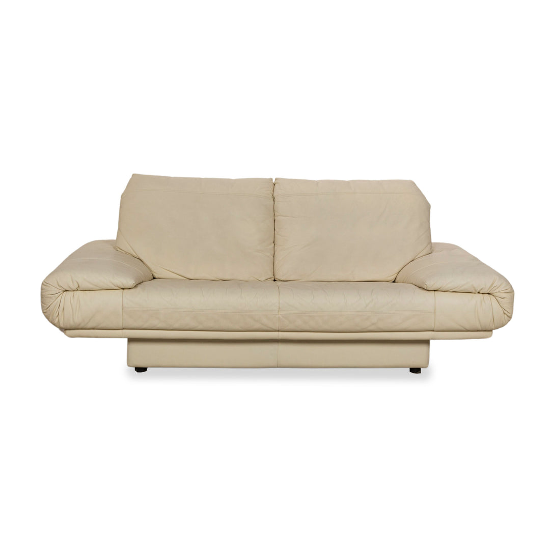 Rolf Benz 345 Leder Zweisitzer Creme Sofa Couch