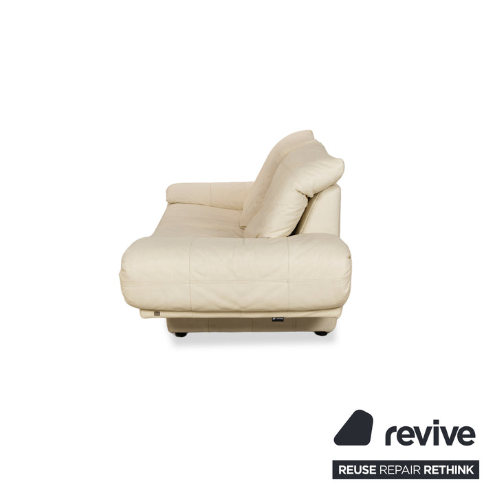 Rolf Benz 345 Leder Zweisitzer Creme Sofa Couch