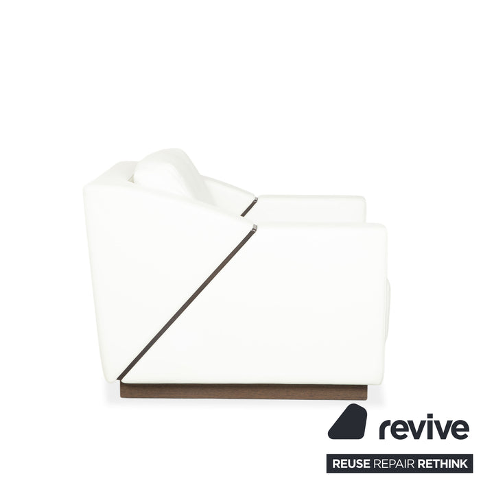 Fauteuil en cuir Rolf Benz 350 blanc crème