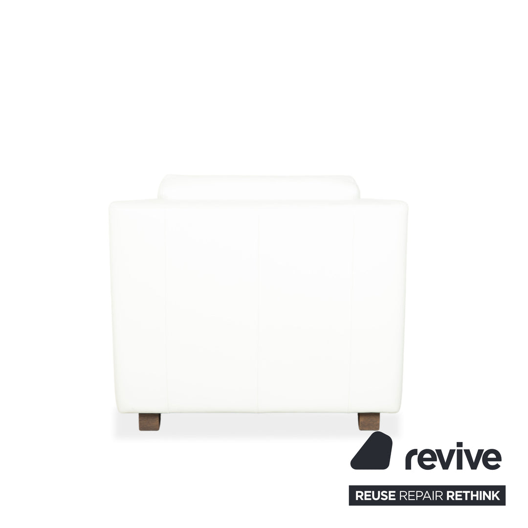 Fauteuil en cuir Rolf Benz 350 blanc crème