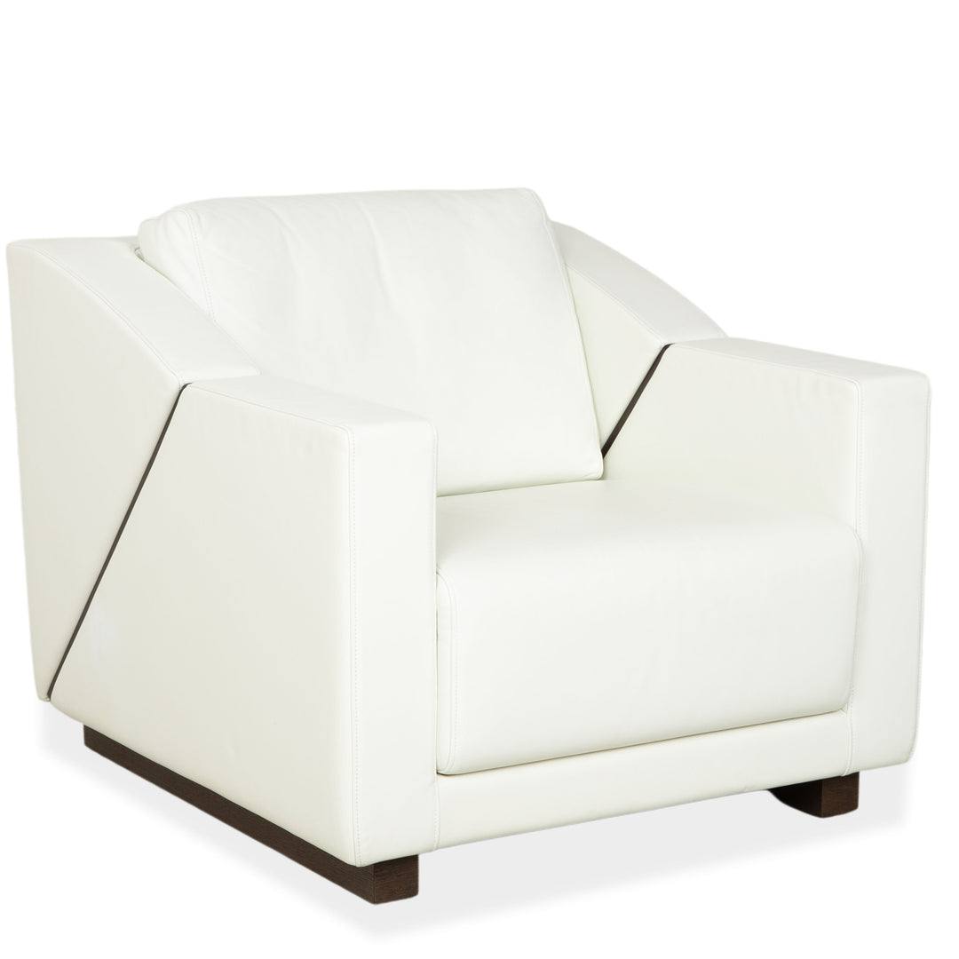 Fauteuil en cuir Rolf Benz 350 blanc crème