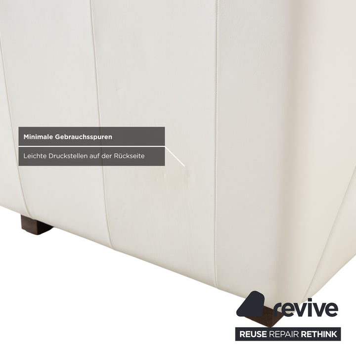 Fauteuil en cuir Rolf Benz 350 blanc crème