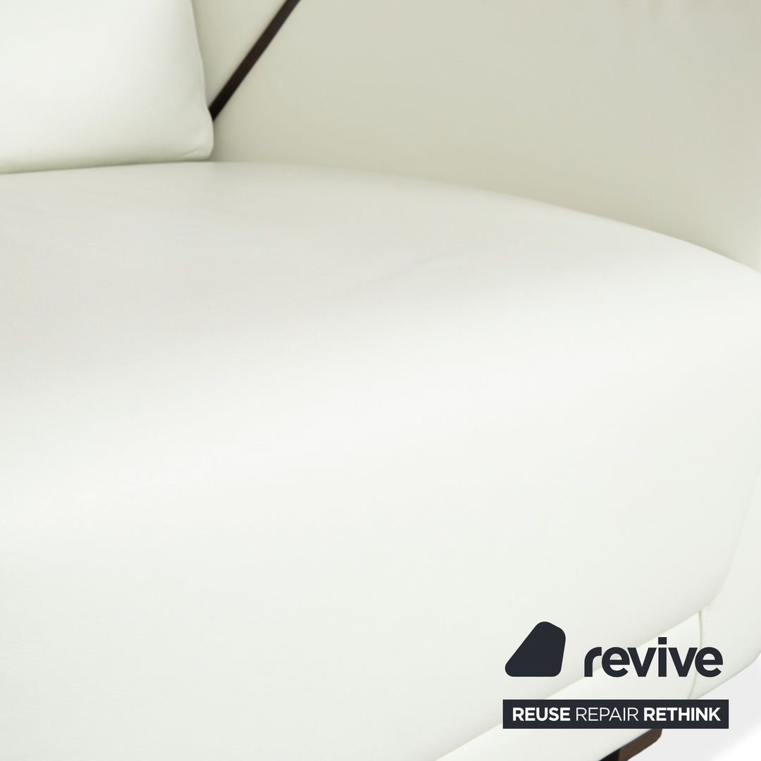 Rolf Benz 350 Leather Armchair White Cream