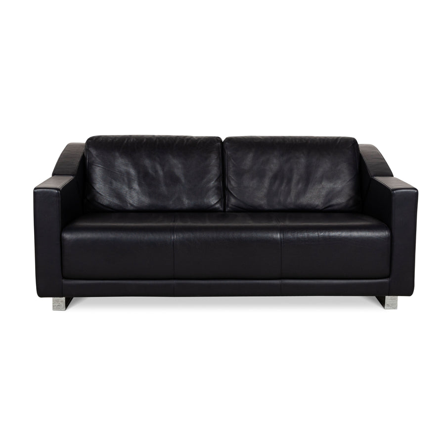 Rolf Benz 350 Leder Zweisitzer Blau Sofa Couch