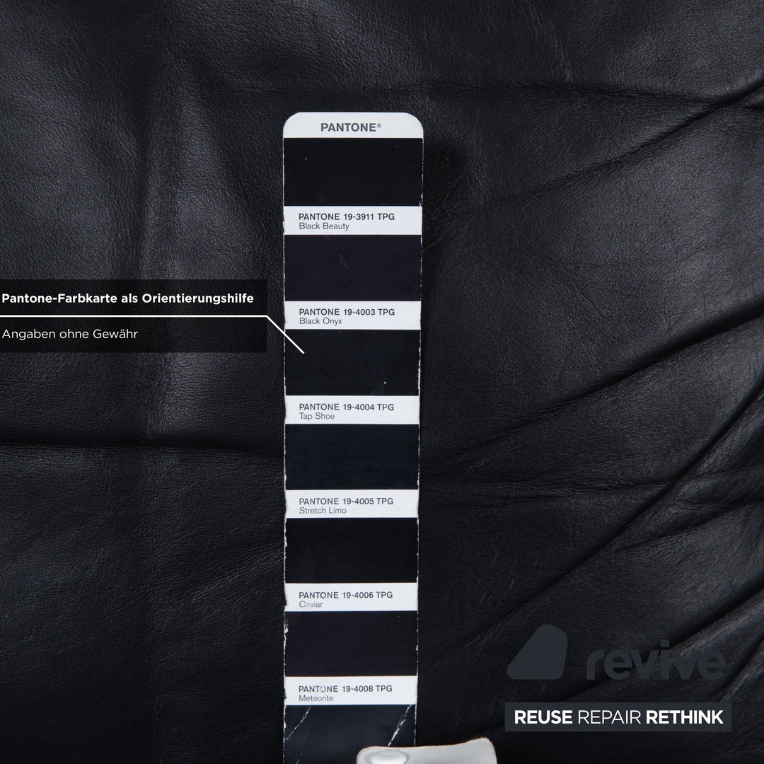 Rolf Benz 355 Dreisitzer Leder Sofa Schwaz manuelle Funktion Couch