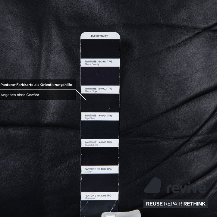 Rolf Benz 355 Dreisitzer Leder Sofa Schwaz manuelle Funktion Couch