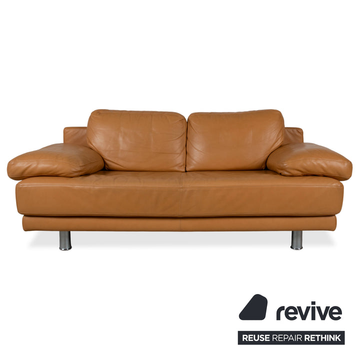 Rolf Benz 355 Sofa Set Three-Seater Two-Seater Leather Sofa Cognac Orange Couch manual function