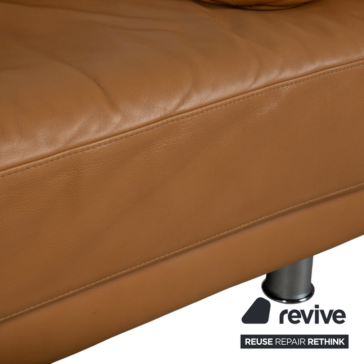 Rolf Benz 355 Sofa Set Three-Seater Two-Seater Leather Sofa Cognac Orange Couch manual function