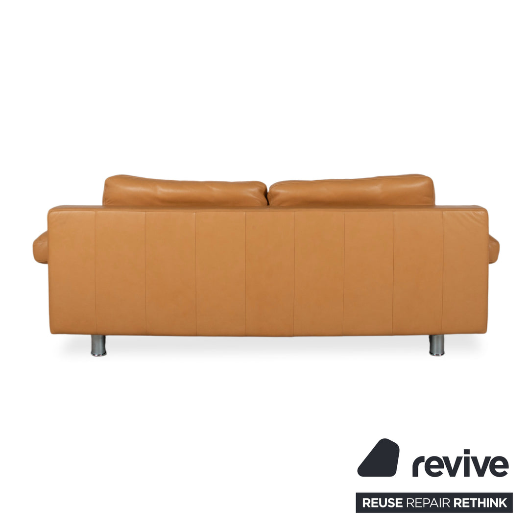 Rolf Benz 355 Sofa Set Three-Seater Two-Seater Leather Sofa Cognac Orange Couch manual function