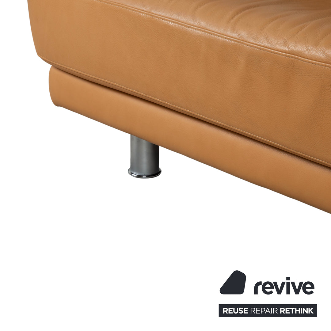 Rolf Benz 355 Sofa Set Three-Seater Two-Seater Leather Sofa Cognac Orange Couch manual function
