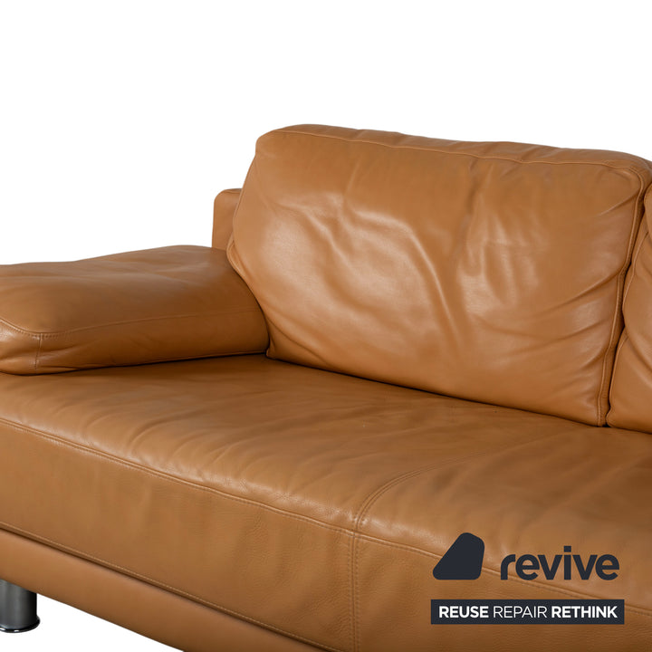 Rolf Benz 355 Sofa Set Three-Seater Two-Seater Leather Sofa Cognac Orange Couch manual function