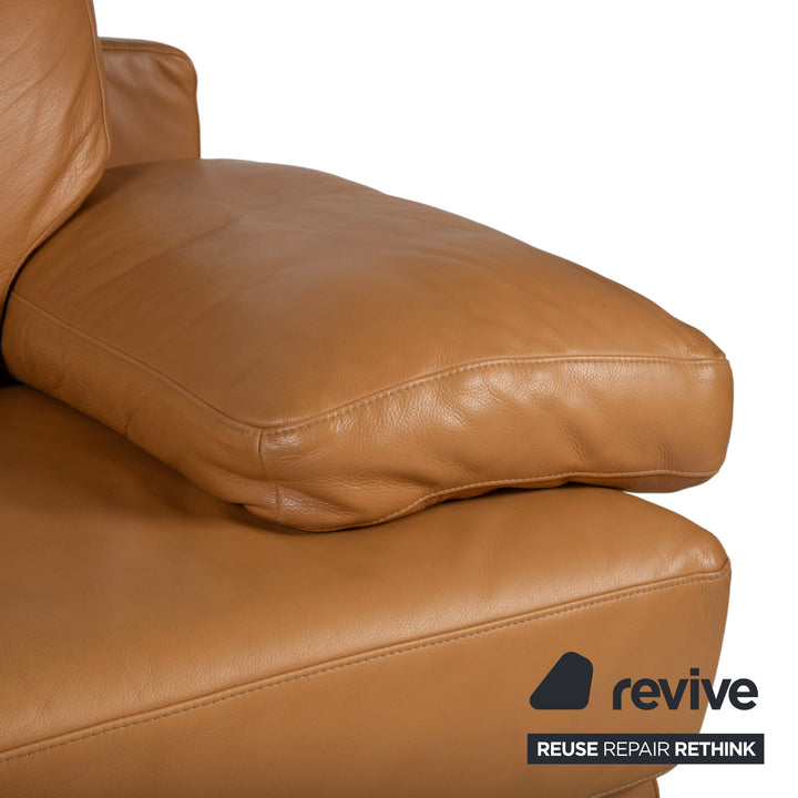 Rolf Benz 355 Sofa Set Three-Seater Two-Seater Leather Sofa Cognac Orange Couch manual function