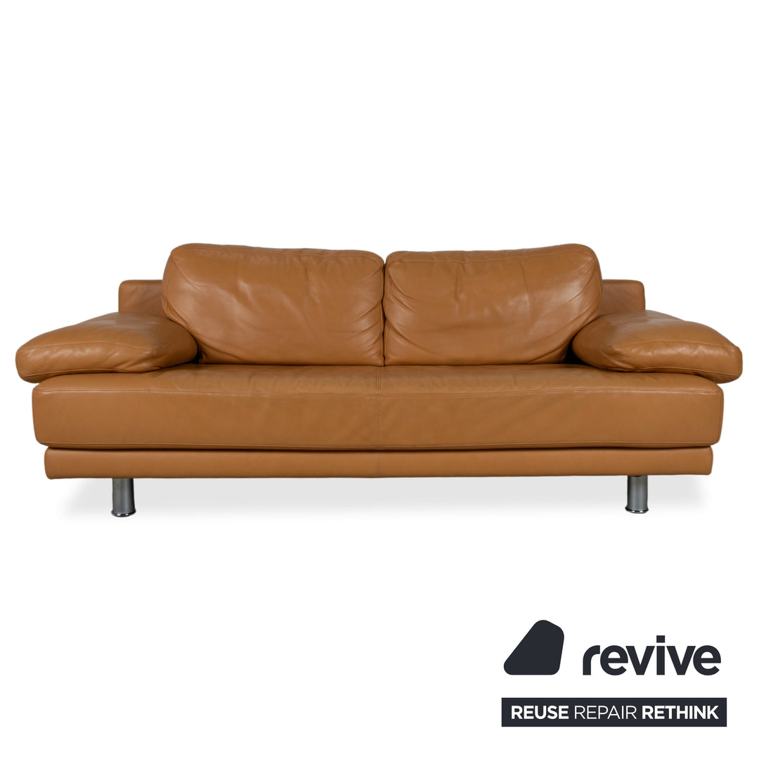 Rolf Benz 355 Sofa Set Three-Seater Two-Seater Leather Sofa Cognac Orange Couch manual function