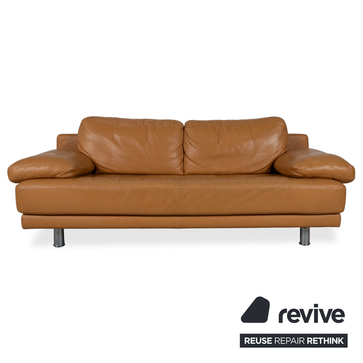Rolf Benz 355 Sofa Set Three-Seater Two-Seater Leather Sofa Cognac Orange Couch manual function