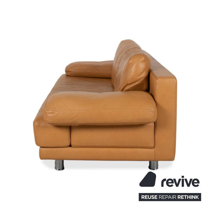 Rolf Benz 355 Sofa Set Three-Seater Two-Seater Leather Sofa Cognac Orange Couch manual function