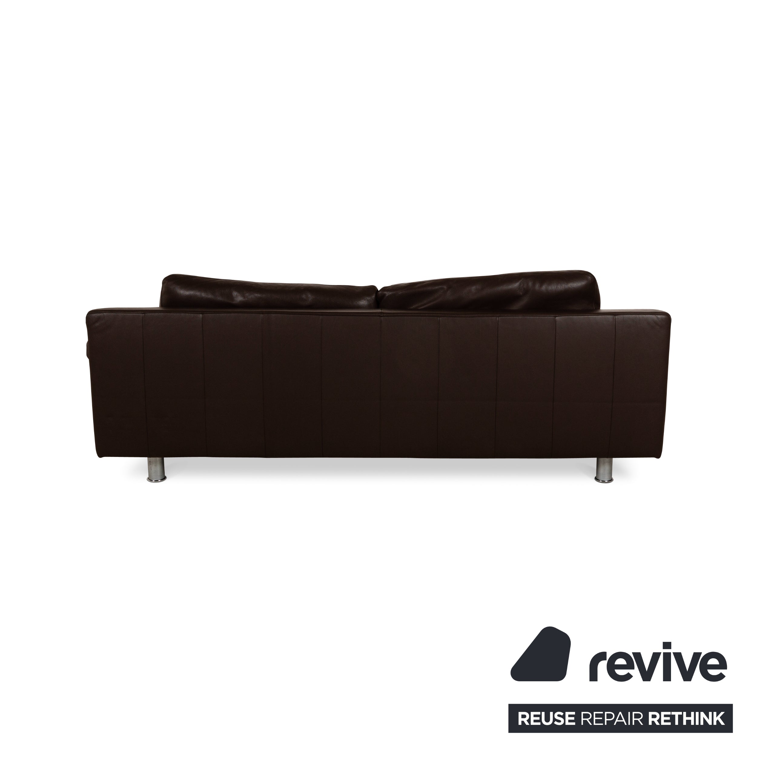 Rolf Benz 355 Canapé trois places en cuir marron à fonction manuelle