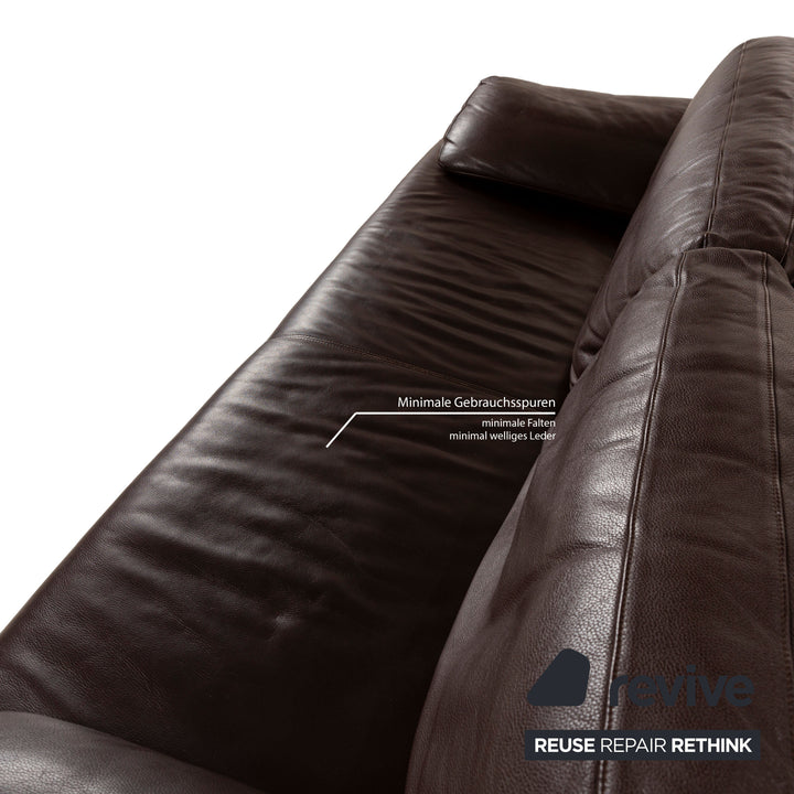 Rolf Benz 355 Leder Dreisitzer Braun manuelle Funktion Sofa Couch