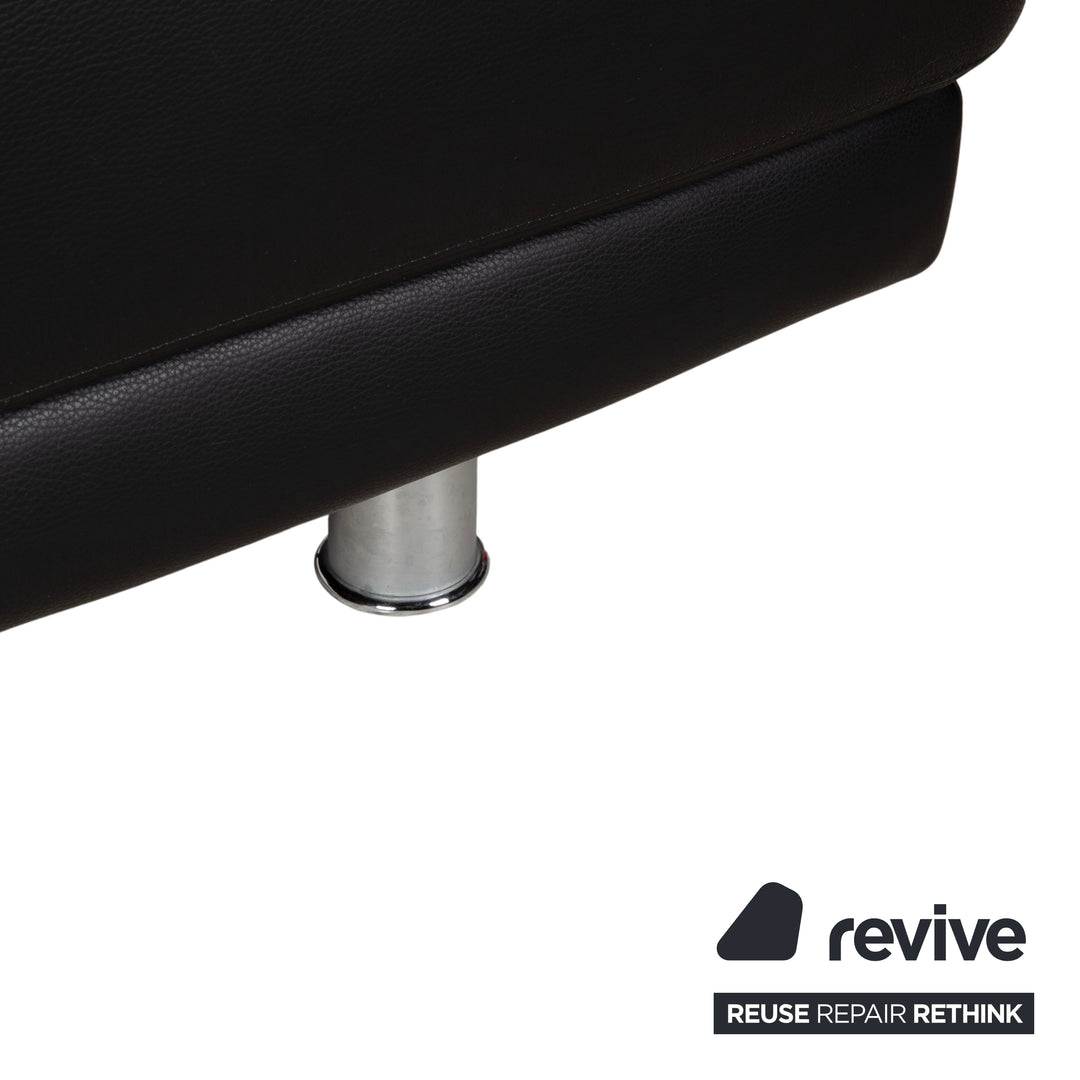 Rolf Benz 355 Leder Dreisitzer Schwarz manuelle Funktion Sofa Couch
