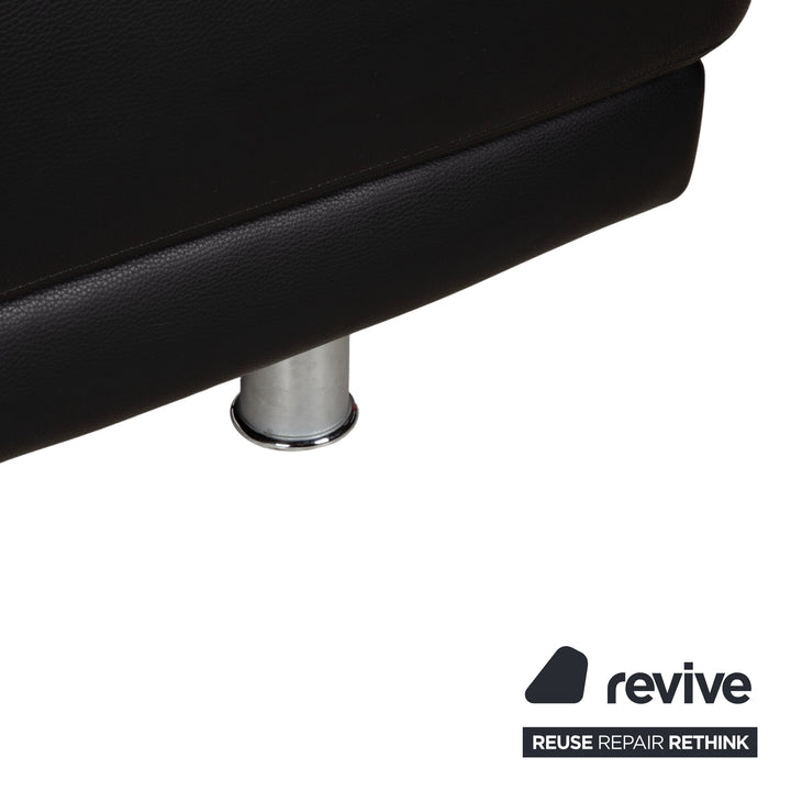 Rolf Benz 355 Leder Dreisitzer Schwarz manuelle Funktion Sofa Couch