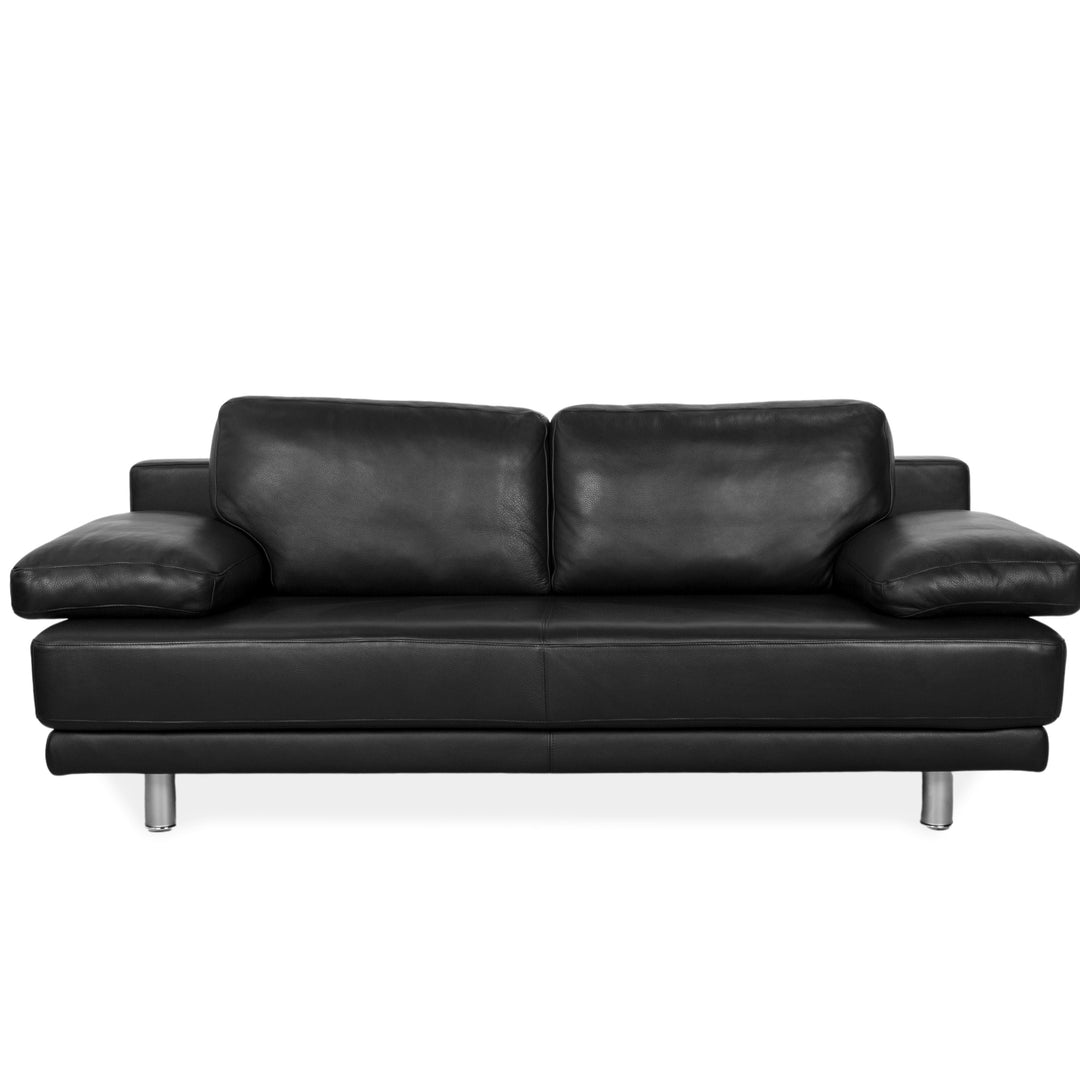 Rolf Benz 355 leather three-seater black sofa couch