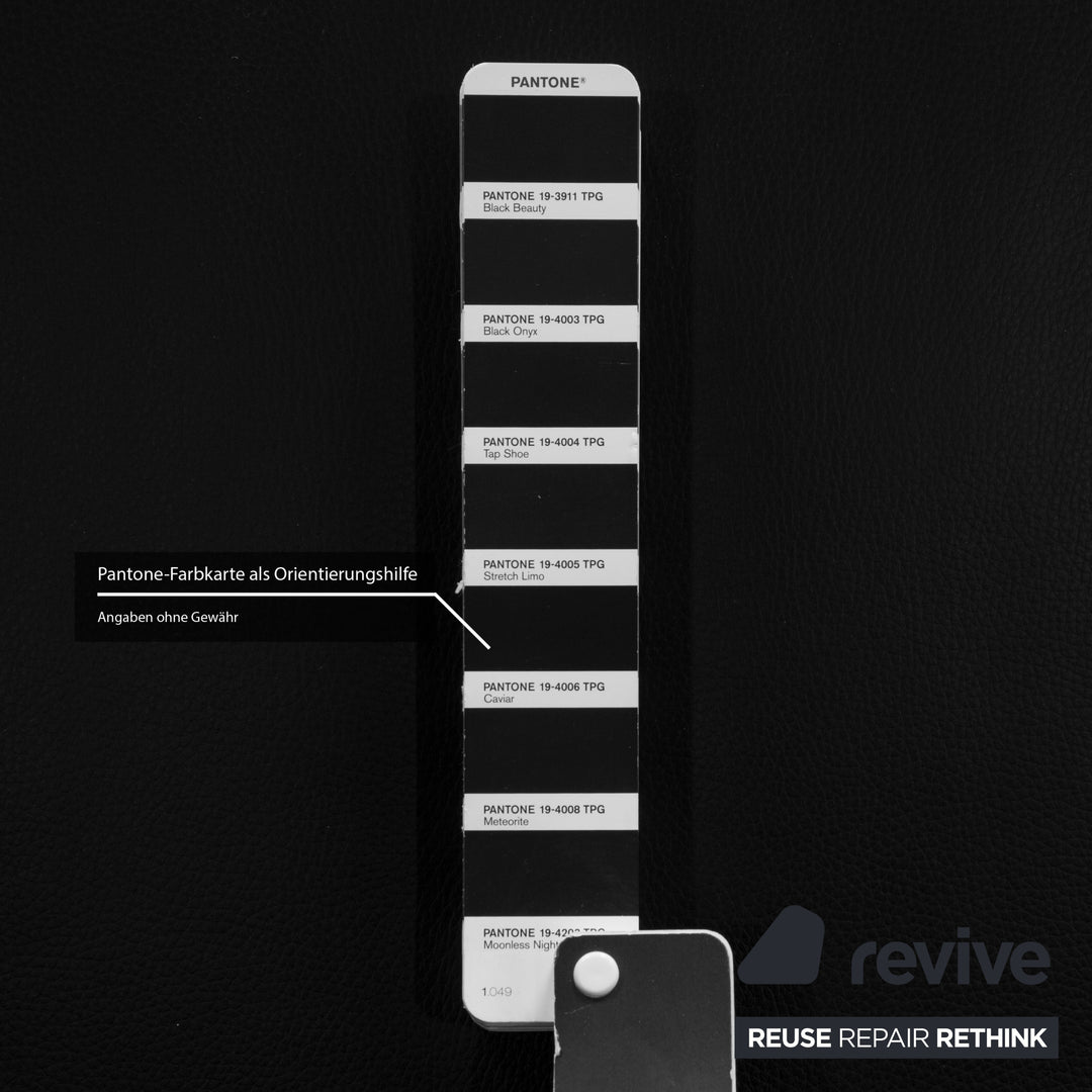 Rolf Benz 355 leather three-seater black sofa couch