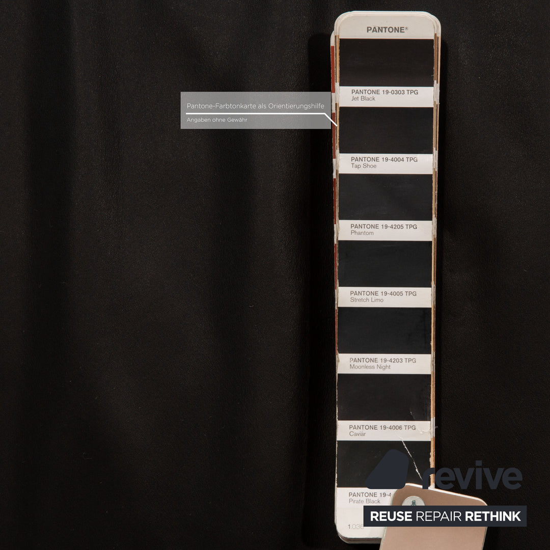 Canapé trois places en cuir noir Rolf Benz 355