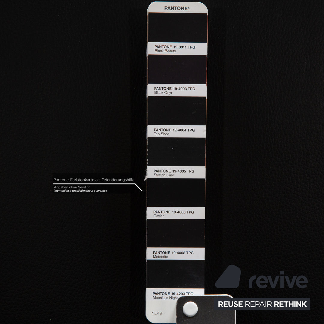 Rolf Benz 355 Leather Sofa Set Black 2x Two-Seater Couch Manual Function