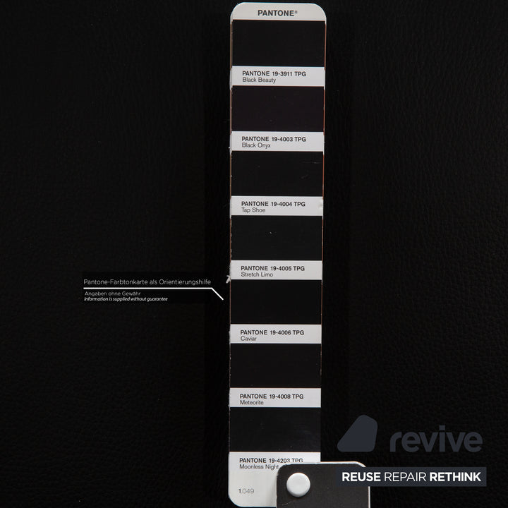 Rolf Benz 355 Leather Sofa Set Black 2x Two-Seater Couch Manual Function