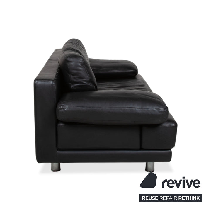 Rolf Benz 355 Leder Zweisitzer Schwarz manuelle Funktion Sofa Couch